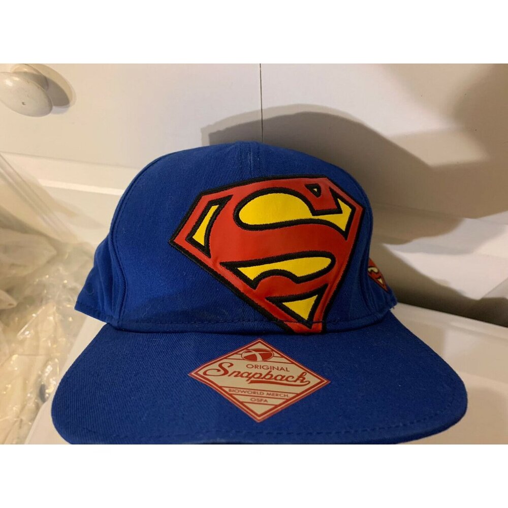 ORIGINAL SNAPBACK FlatBill Hat Superman‎ 3-D Embroroidered DC Comics
